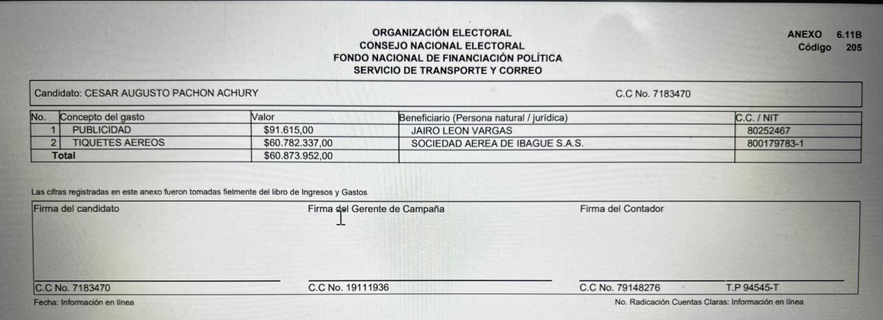 César Pachón, otro de los involucrados. Él pide que hable el ministro de Salud, Guillermo Jaramillo, entonces gerente de la campaña.