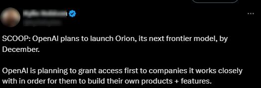 La expectativa sobre "Orion", un modelo que según informes podría ser "hasta 100 veces más potente que GPT-4", se intensificó después de que un ejecutivo de OpenAI mencionara su lanzamiento en un evento reciente, generando confusión entre los entusiastas de la tecnología.