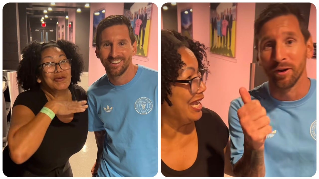 La venezolana se encontró al 10 argentino en un recinto deportivo.