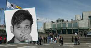 El búnker de la Fiscalía. En el recuadro, Sergio Urrego.