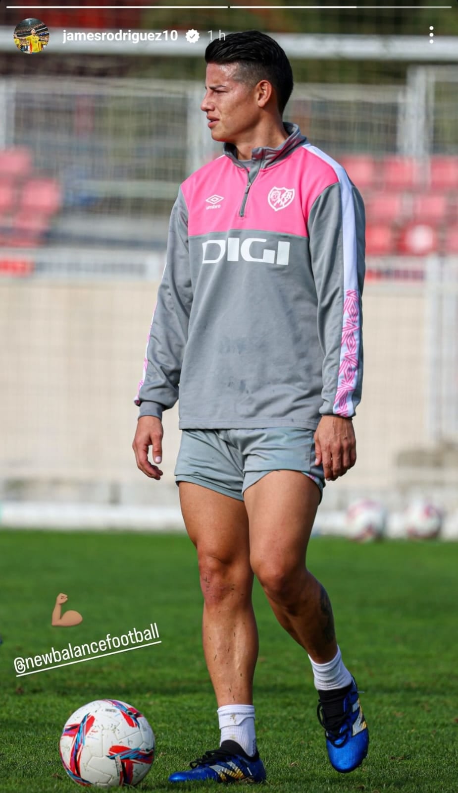 Publicación de James Rodríguez en Instagram tras lesión en el Rayo