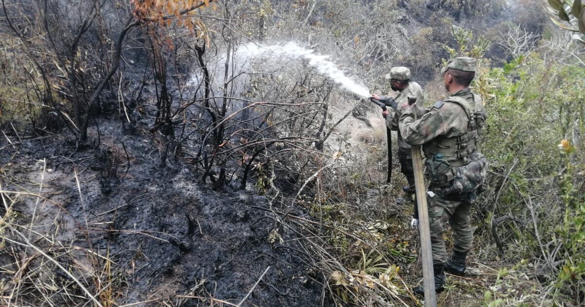 Incendio registrado entre los municipios de Floresta y Betétiva, en Boyacá.