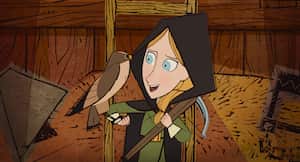 Robyn y su adorado acompañante Merlyn,.