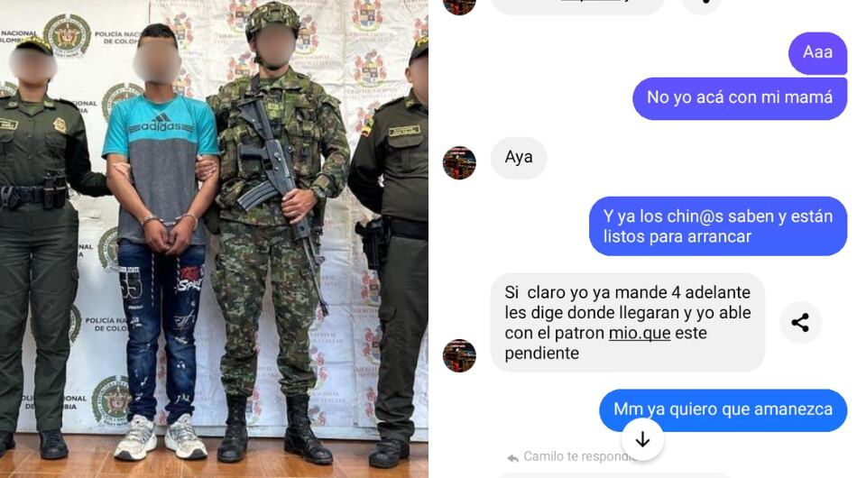 Alias Camilo y los chats que sostendría con víctimas de reclutamiento forzado.