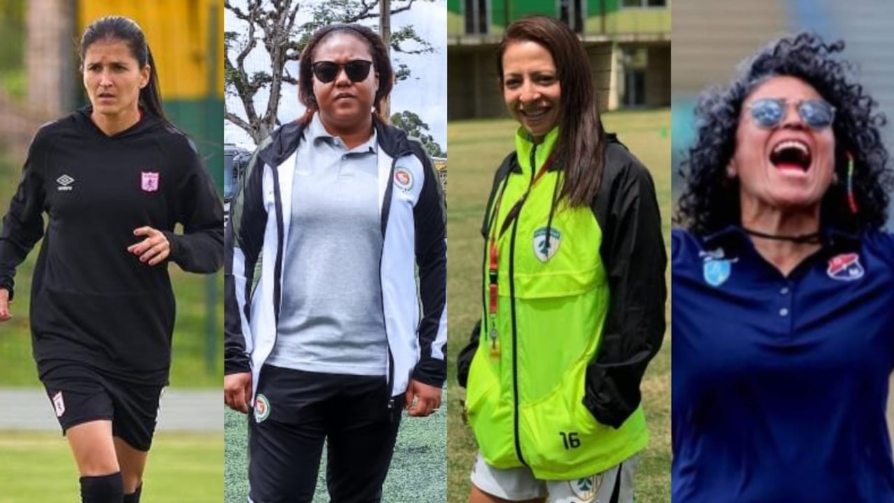 Carolina Pineda, jugadora América de Cali; Diana Marcela Silva Segura, directora técnica Cortulua FC S.A.; Sandra Milena Salamanca Quiñonez, entrenadora de divisiones menores Equidad Seguros, y Liliana Zapata, pionera del fútbol femenino en Colombia.