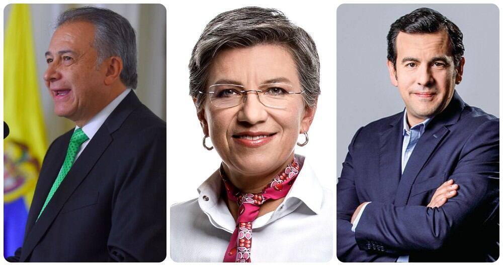 El general (r) Óscar Naranjo, Claudia López y Rodrigo Lara.