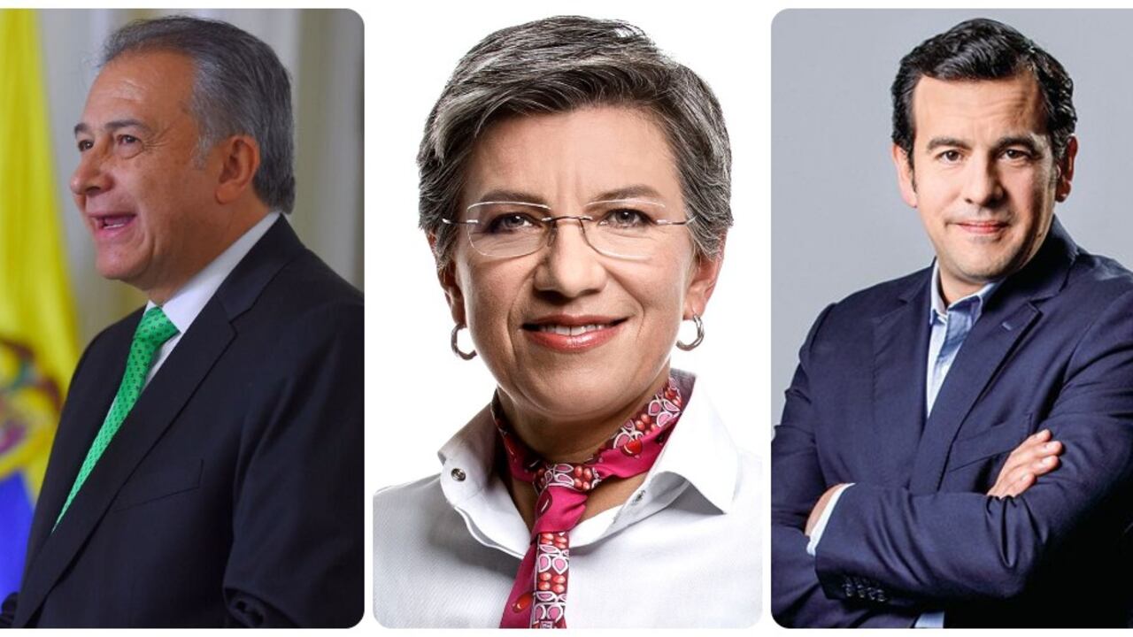 De izquierda a derecha: el general (r) Óscar Naranjo, Claudia López y Rodrigo Lara.