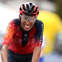 VALAIS - THYON 2000, SWITZERLAND - APRIL 29: Egan Bernal of Colombia and Team INEOS Grenadiers crosses the finish line during the 6th Tour De Romandie 2023, Stage 4 a 161.6km stage from Sion to Valais - Thyon 2000 (2090m) / #UCIWT / on April 29, 2023 in Sion, Switzerland. (Photo by Dario Belingheri/Getty Images)