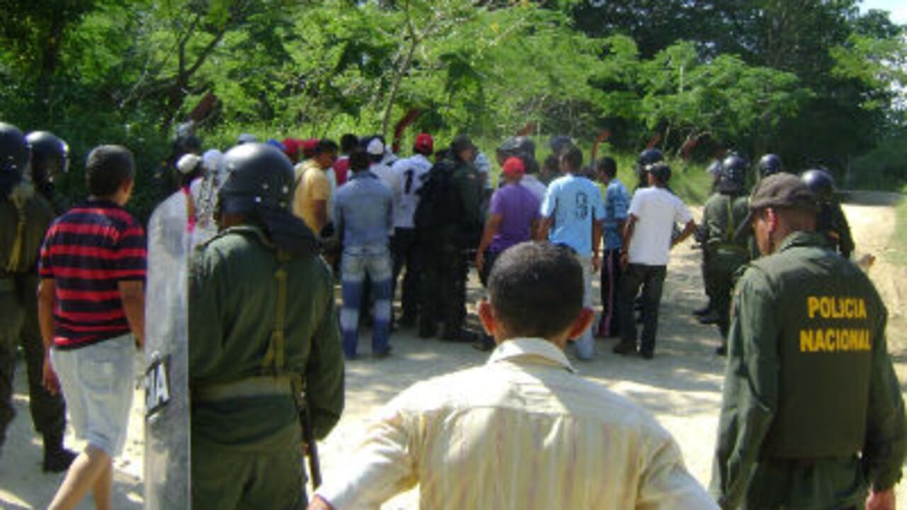 La protesta que cubría Quiroz.