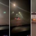 Perrito arrastrado por camioneta