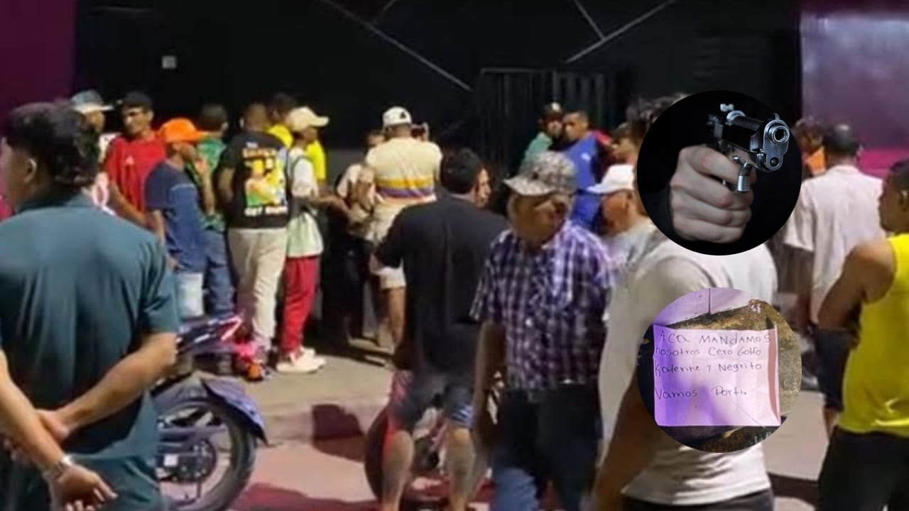 Personas a las afueras del bar después de lo que fue la masacre.