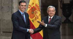 El presidente de España, Pedro Sánchez, se reunió con López Obrador en enero. Foto: AFP.