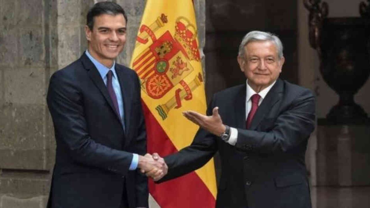 El presidente de España, Pedro Sánchez, se reunió con López Obrador en enero. Foto: AFP.