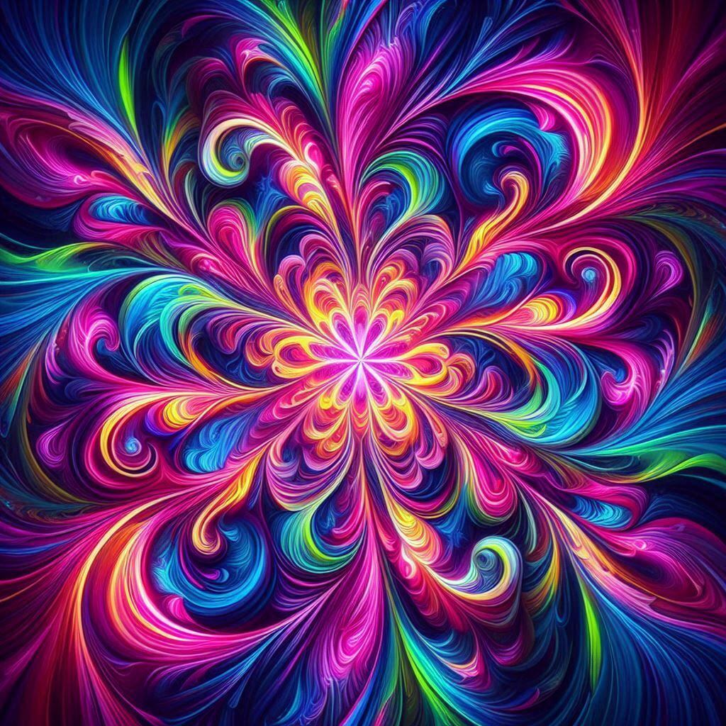 La composición psicodélica invita a los usuarios a sumergirse en un mundo de formas y tonalidades sorprendentes, ideal para quienes desean un fondo de pantalla único y llamativo.