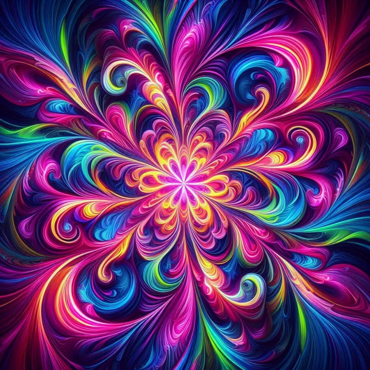 La composición psicodélica invita a los usuarios a sumergirse en un mundo de formas y tonalidades sorprendentes, ideal para quienes desean un fondo de pantalla único y llamativo.