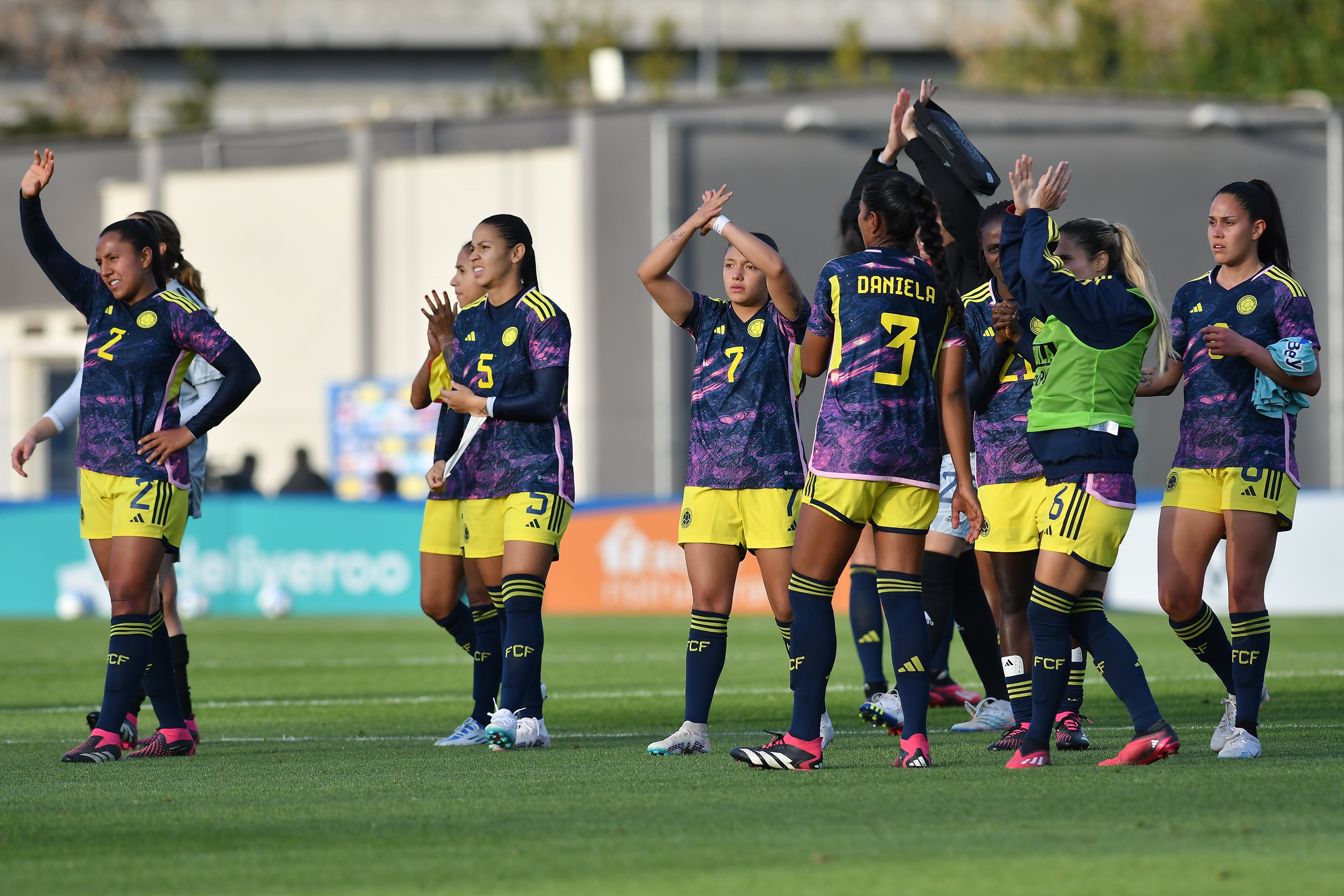 Colombian footballers during the friendly match between Italy and Colombia at Stadio Tre Fontane. Rome (Italy), April 11st, 2023. (Photo by Massimo Insabato/Archivio Massimo Insabato/Mondadori Portfolio via Getty Images)