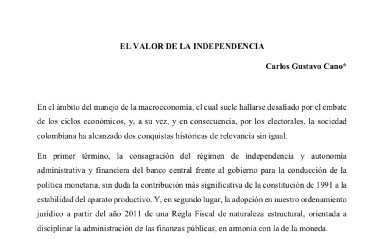 Carta Carlos Gustavo Cano