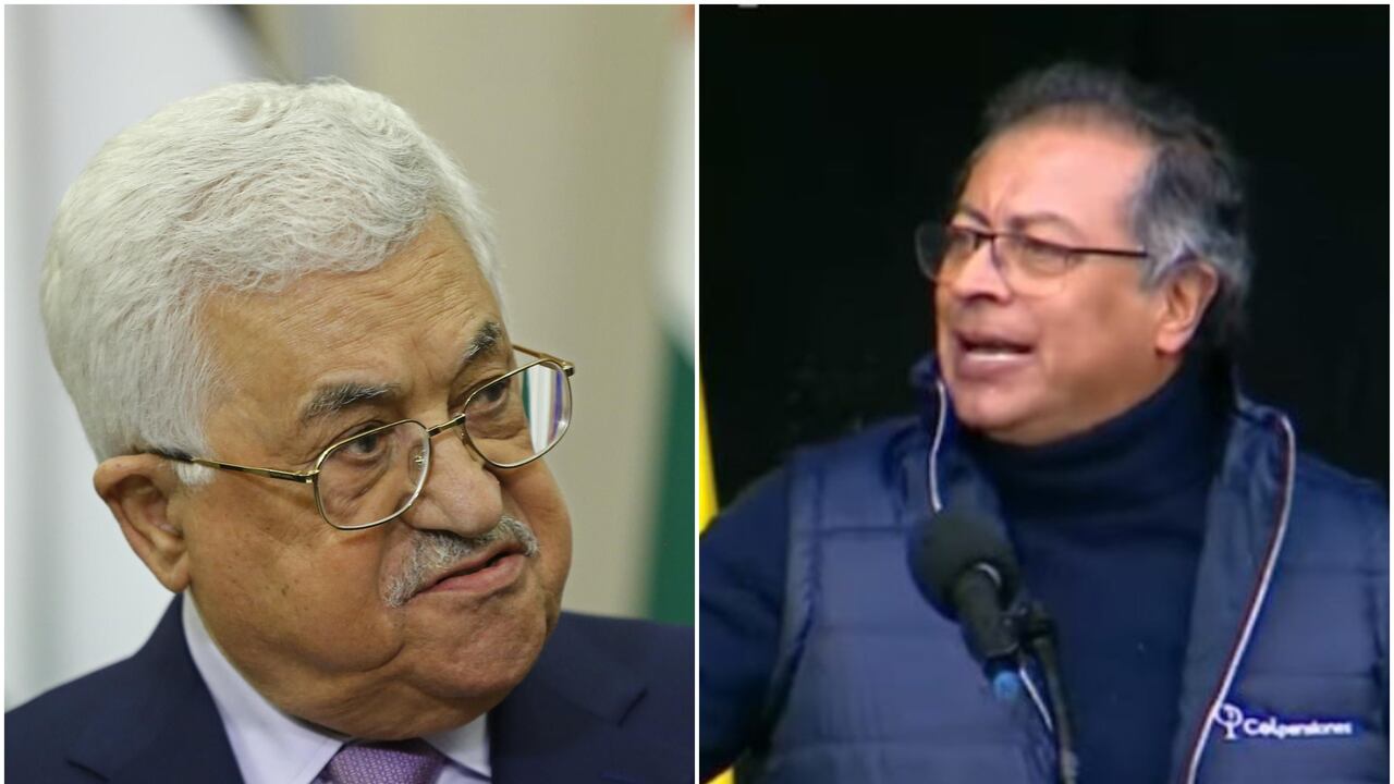 Presidente de Palestina, Mahmud Abbas, y Gustavo Petro.