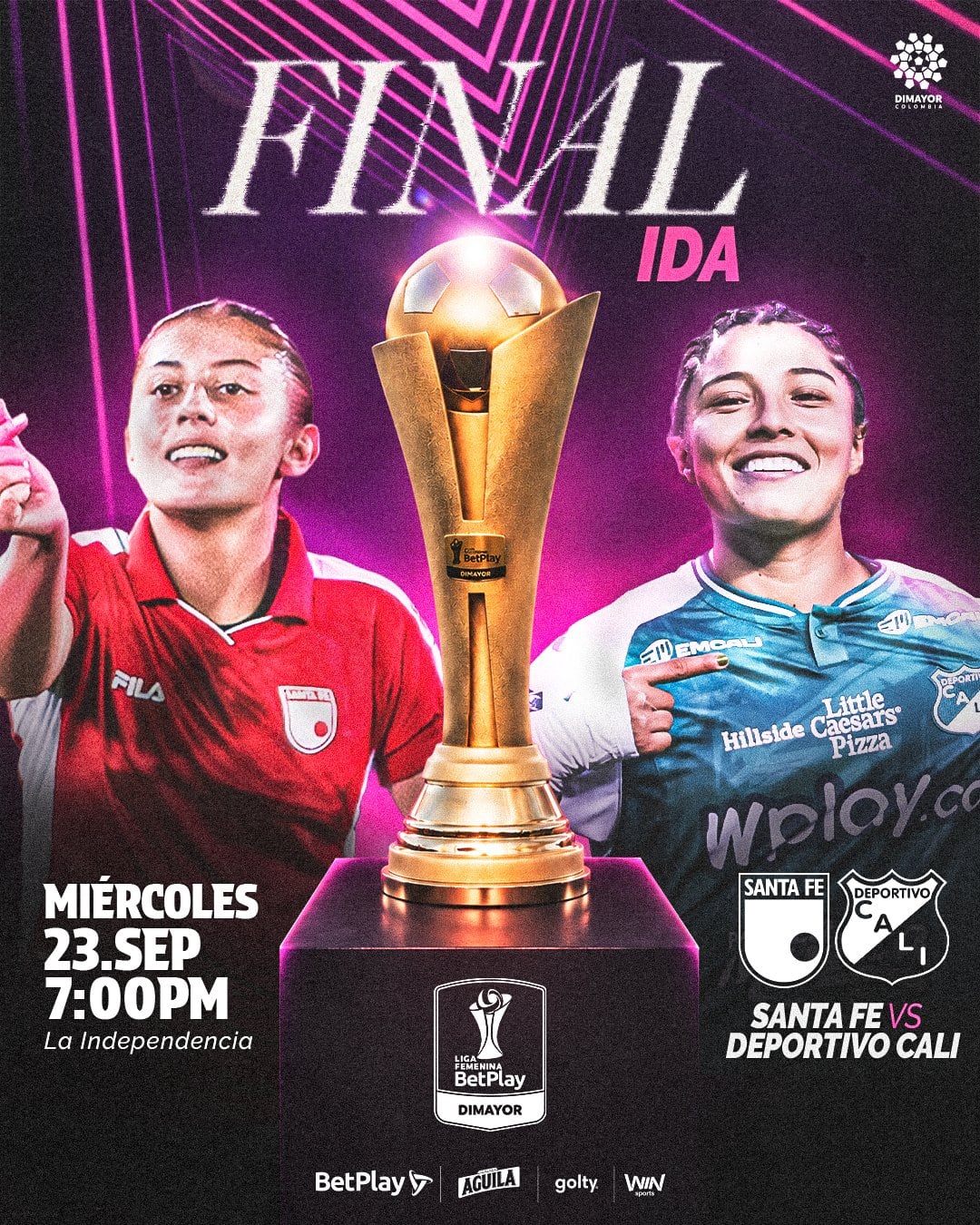 Póster de la Dimayor anunciando el partido