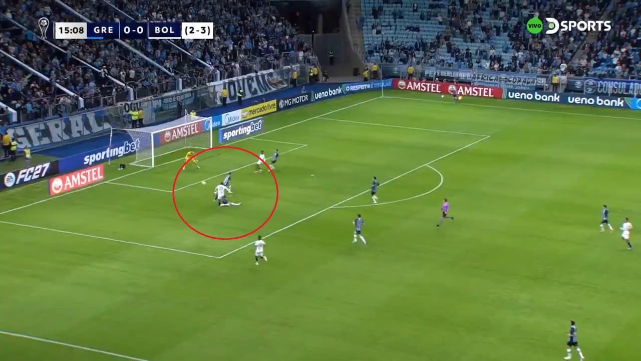 Momento del gol de Bolívar ante Gremio