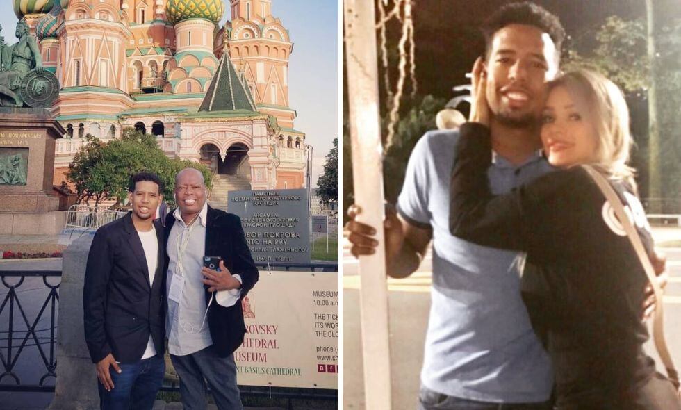 Santiago Asprilla junto con su padre el 'Tino' Asprilla y su mamá, Catalina Cortés.