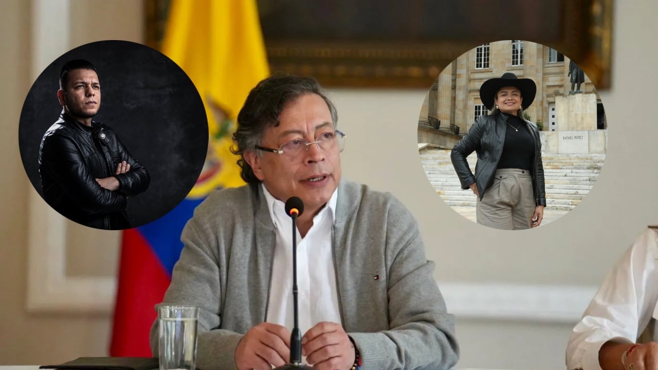 El presidente Petro y los congresistas Jota Pe Hernández y Lina Garrido.