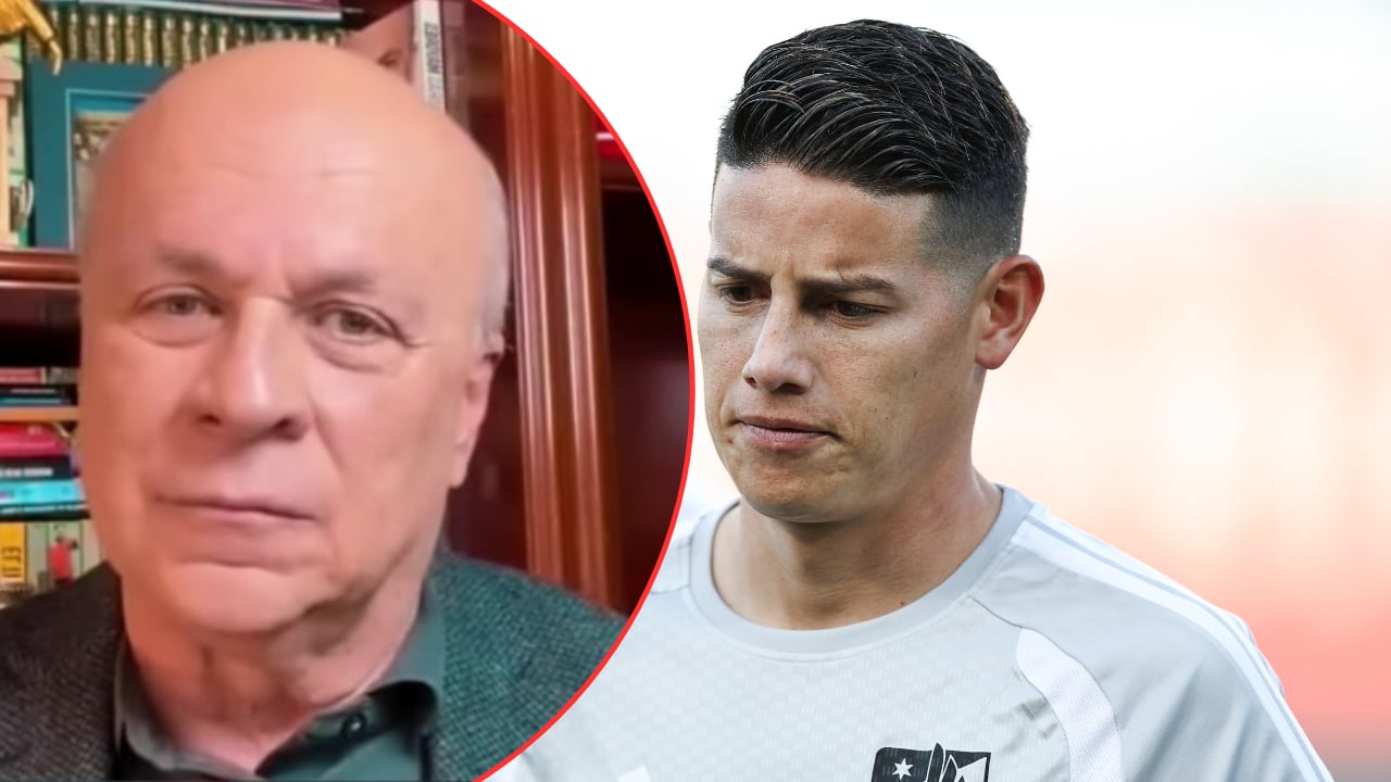 Carlos Antonio Vélez y James Rodríguez. El periodista hizo referencia a la versión de un posible retiro del 10 tras el Mundial 2026