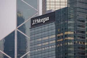 Hong Kong - April 14, 2022 : JP Morgan building is seen in Central financial district, Hong Kong.