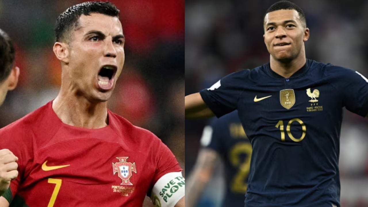 De izquierda a derecha: Cristiano y Kylian Mbappé