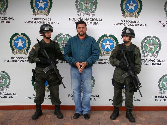 Gildardo Rodríguez Herrera, tras ser capturado en 2008 en La Mesa, Cundinamarca.