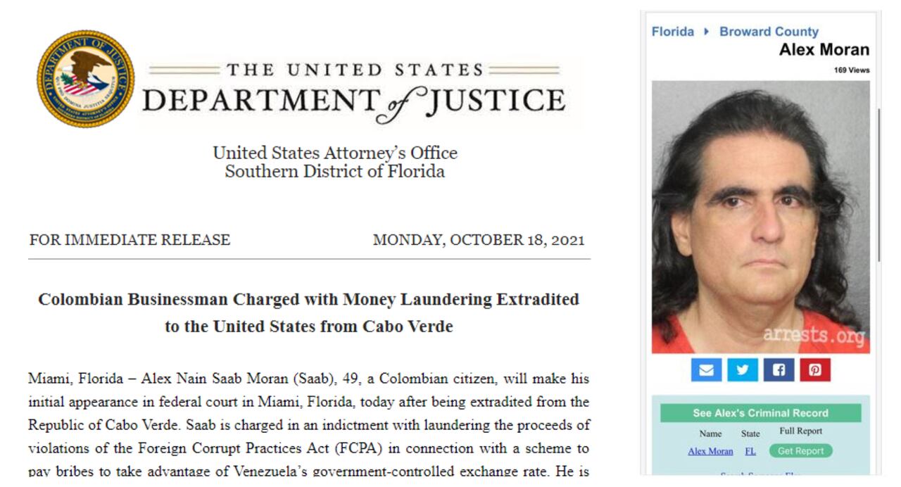 Comunicado relacionado con la extradición a Estados Unidos del empresario colombiano Alex Saab.