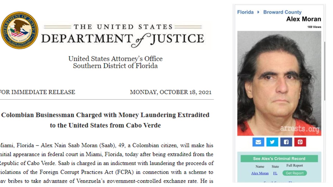 Comunicado relacionado con la extradición a Estados Unidos del empresario colombiano Alex Saab.