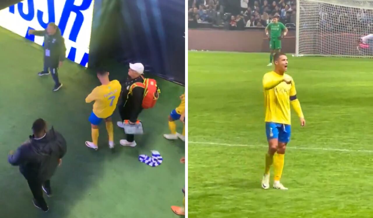 Cristiano Ronaldo se pasó por los genitales la camiseta del equipo rival