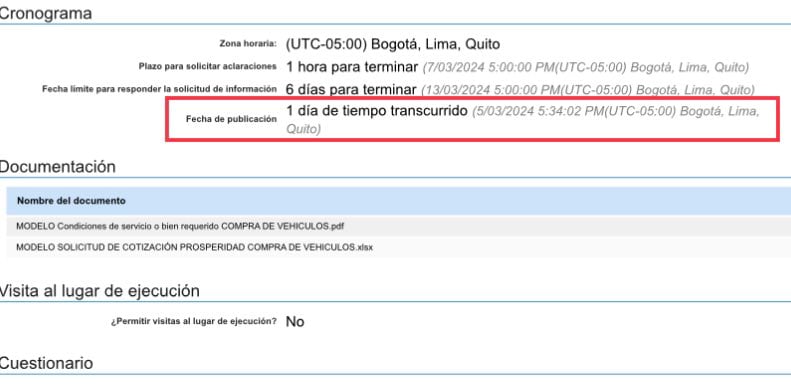 La cotización que divulgó Daniel Briceño.