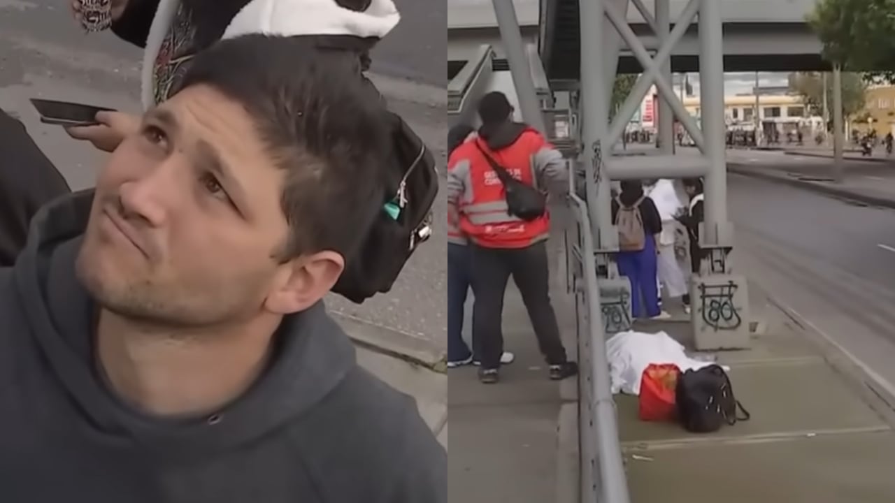 Esposo de mujer que murió en un puente peatonal de Bogotá.