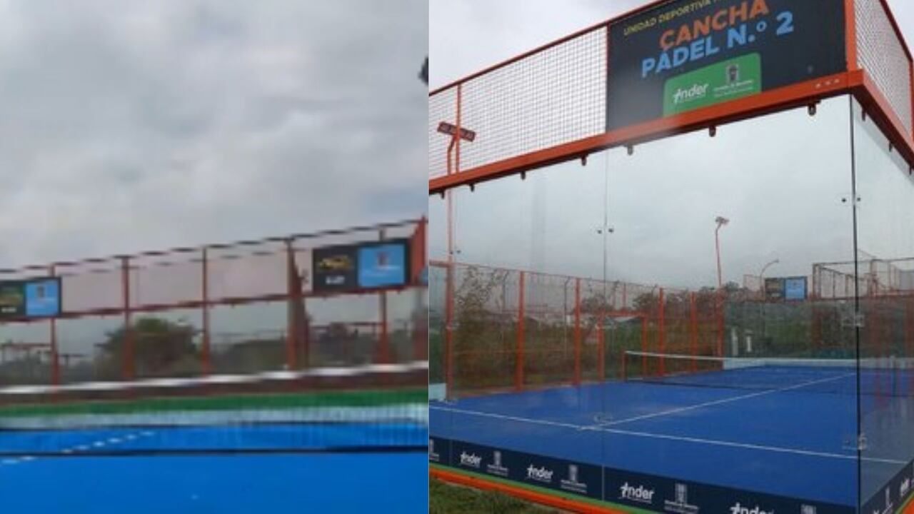 Canchas públicas de pádel en la Unidad Deportiva María Luisa Calle, habilitadas por el INDER Medellín como parte de la estrategia de acceso gratuito al deporte en la ciudad.