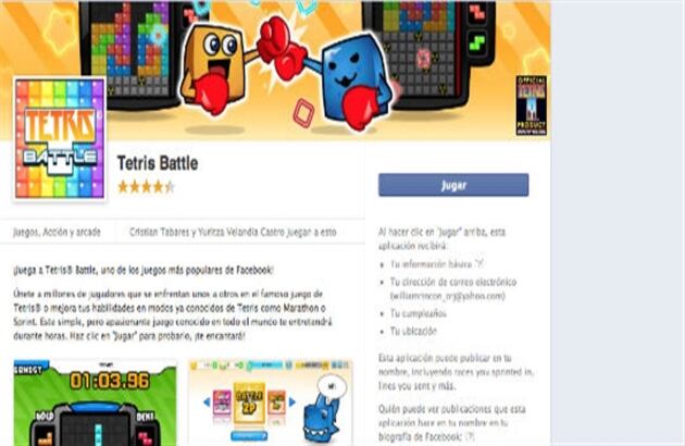 Tetris Battle tiene 9,6 millones de jugadores. Puede enfrentarse con otros usuarios de Facebook, para tener mayor nivel en el reconocido juego.