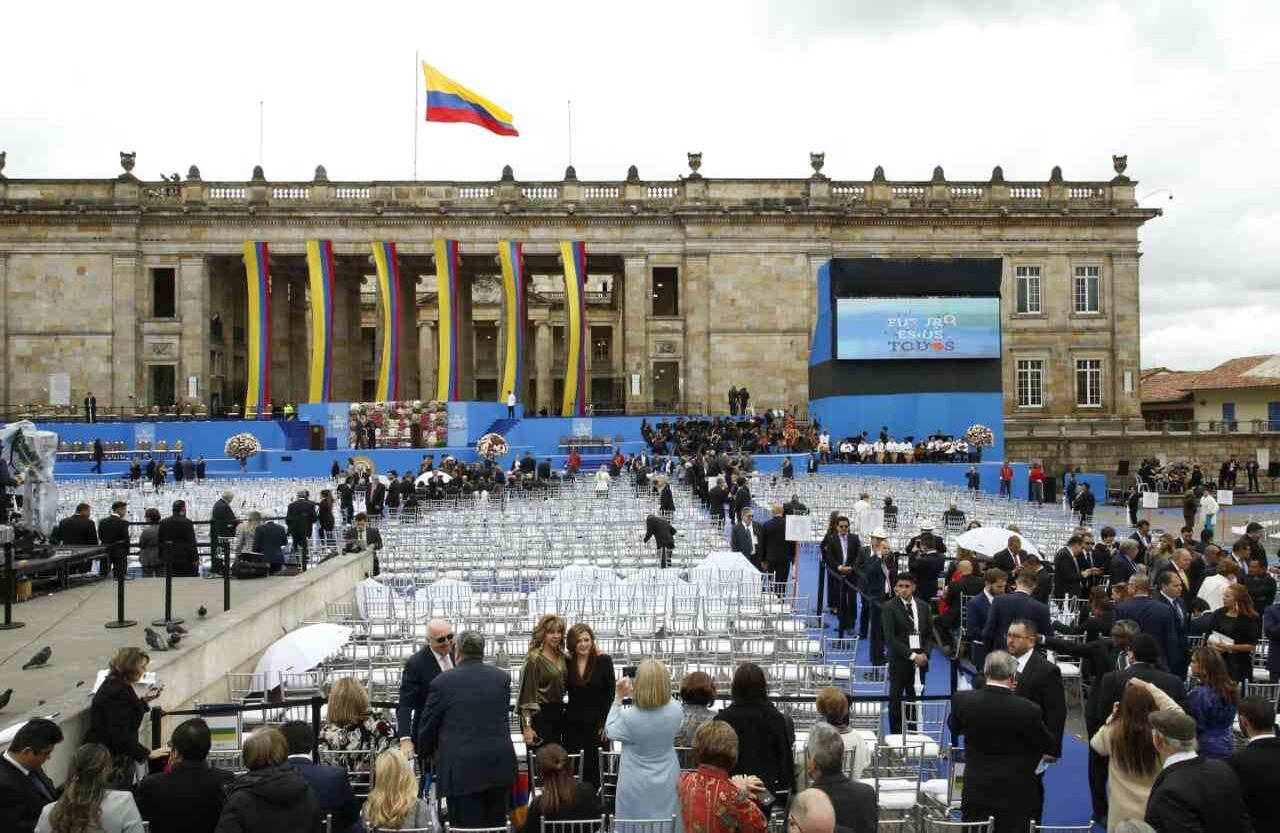 El primer mensaje de Iván Duque a los colombianos que lo eligieron para un periodo de cuatro años el 17 de junio, apuntó hacia la principal obra de gobierno de su antecesor, el nobel de paz Juan Manuel Santos. Foto: Guillermo Torres / SEMANA 