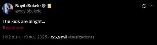 Pantallazo X: @nayibbukele