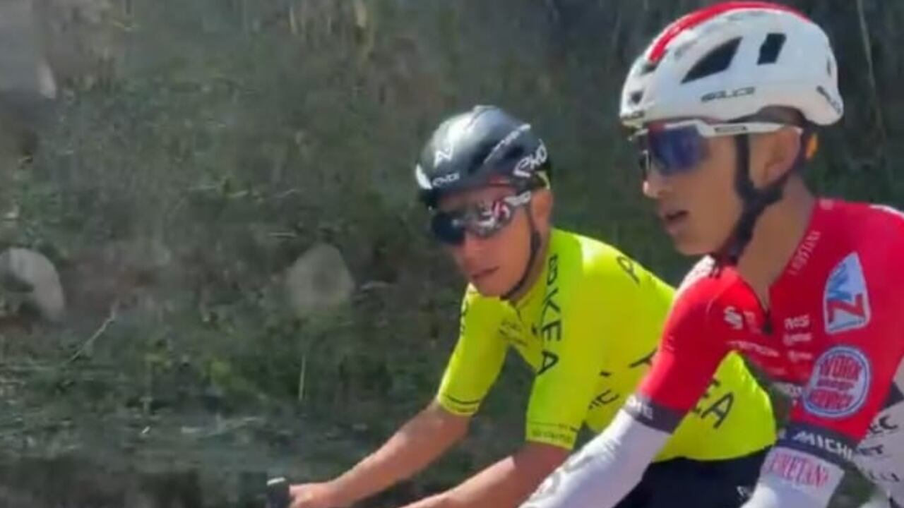 Nairo Quintana entrenando junto a Santiago Umba