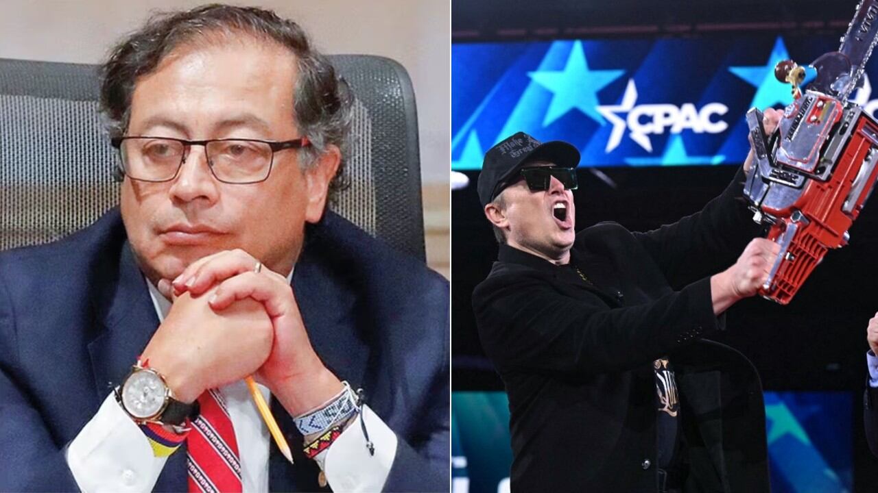 Petro reacciona Elon Musk del momento en que sostiene una motosierra junto al presidente argentino Javier Milei durante la Conferencia de Acción Política Conservadora (CPAC). La motosierra fue un regalo para Elon Musk del presidente de Argentina, Javier Milei.