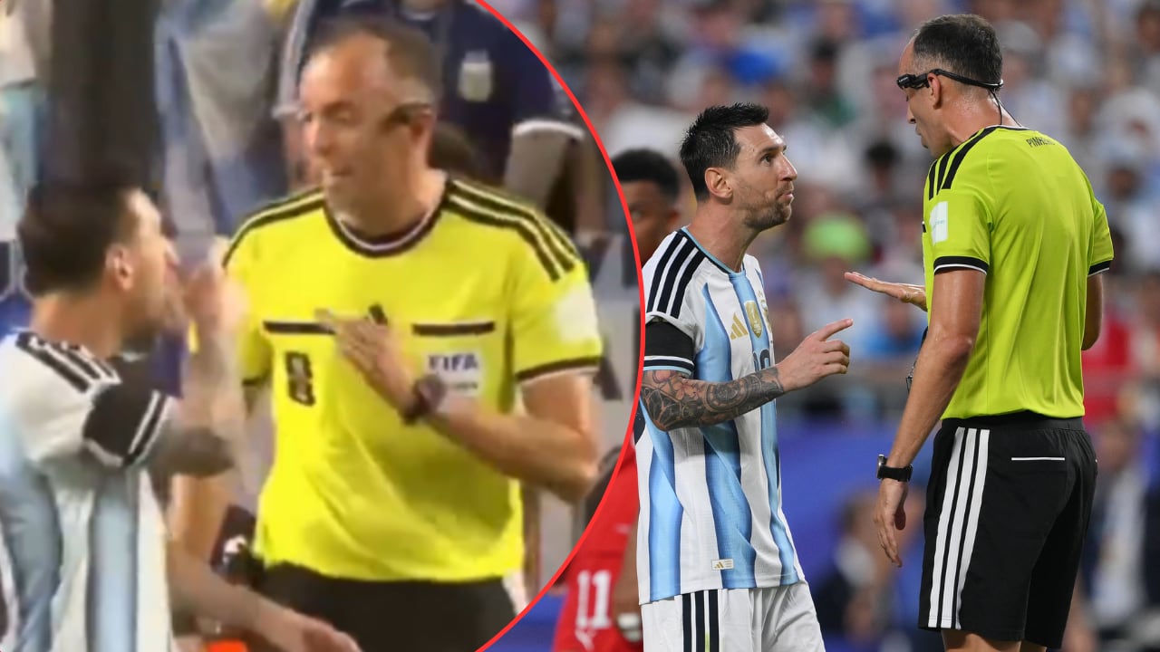 Discusión entre Lionel Messi y el juez, João Pinheiro durante el Mundial 2026