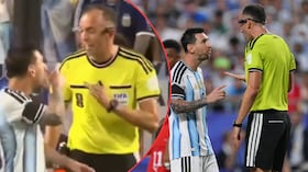 Discusión entre Lionel Messi y el juez, João Pinheiro durante el Mundial 2026