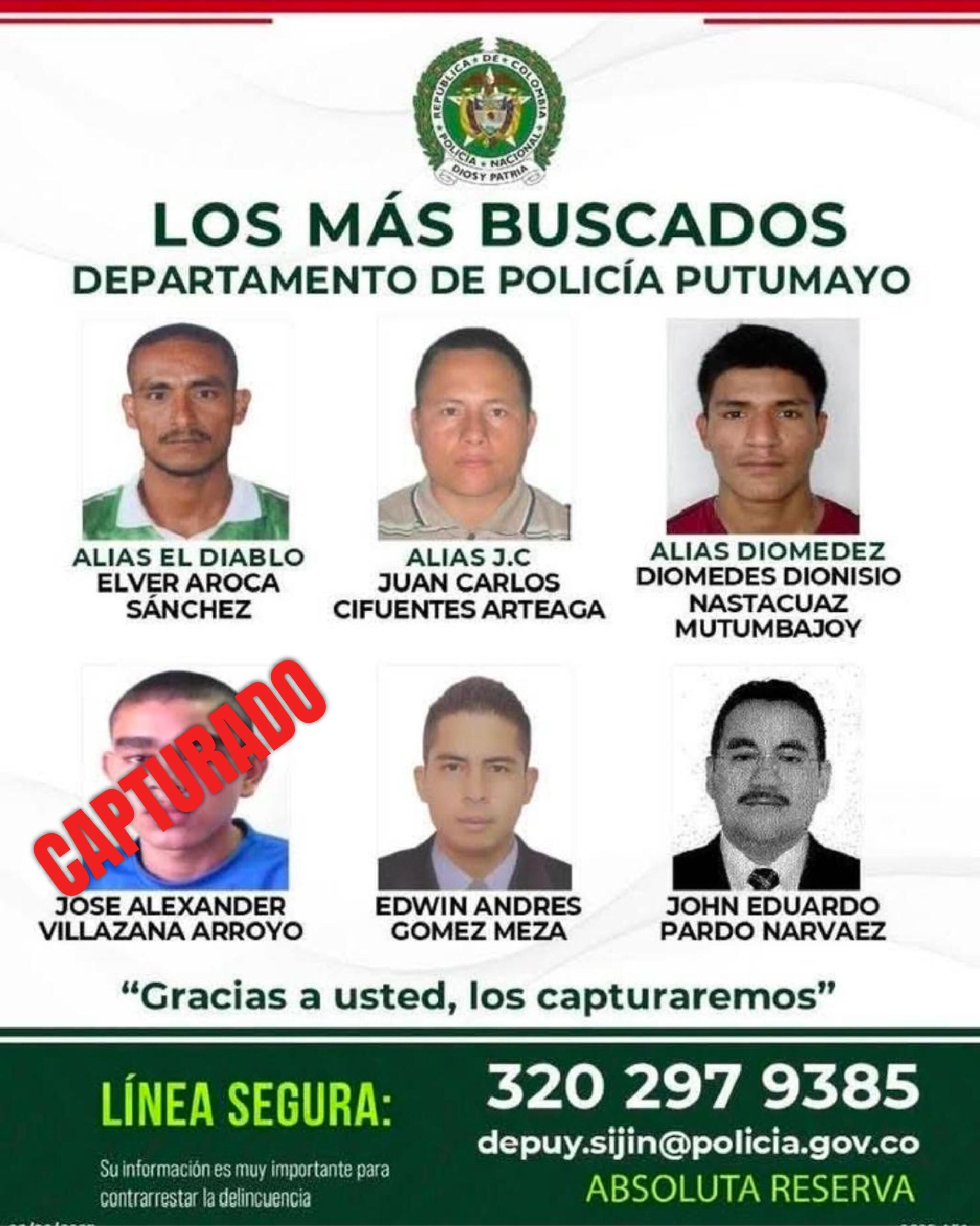 Este es el cartel de los más buscados por hurto en el departamento del Putumayo.