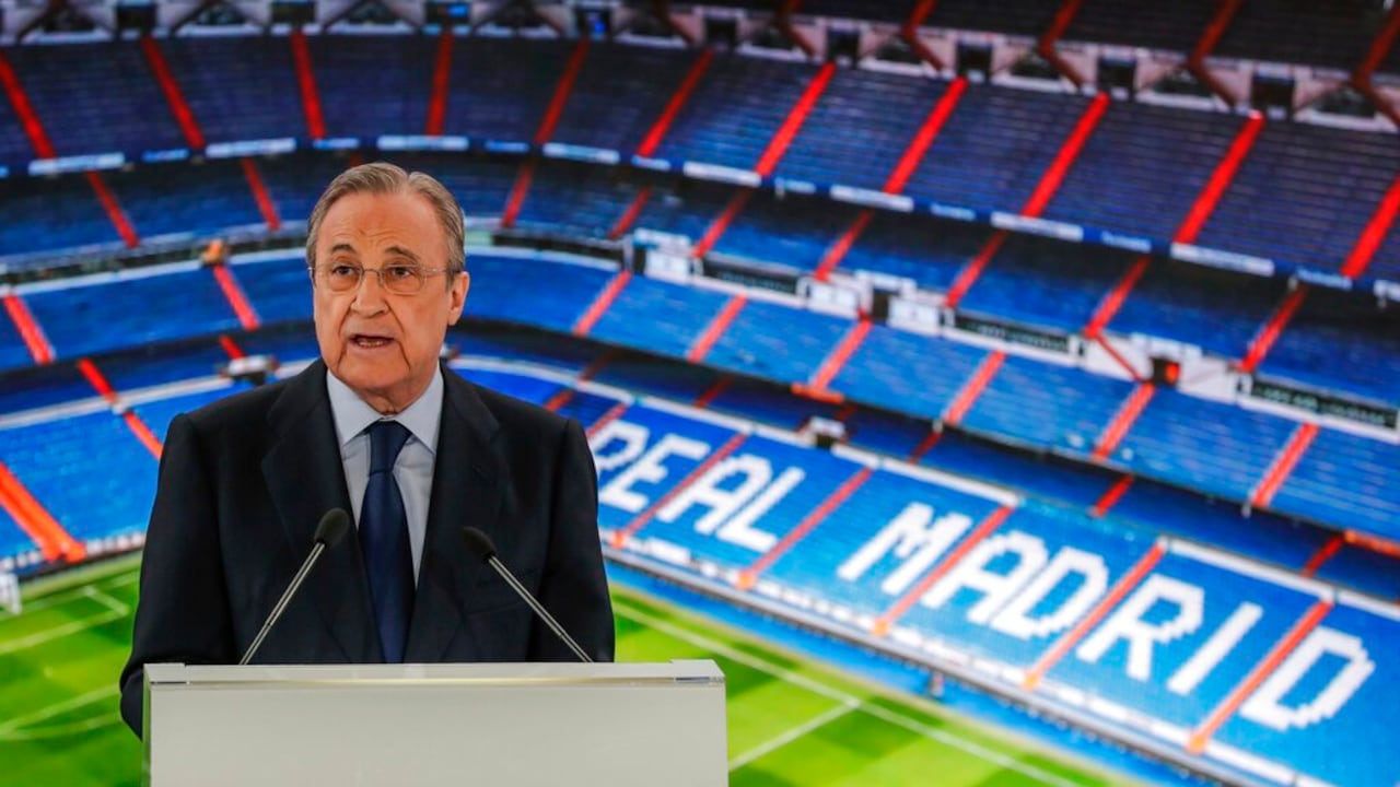 El presidente del Real Madrid y de la Superliga Europea, Florentino Pérez.