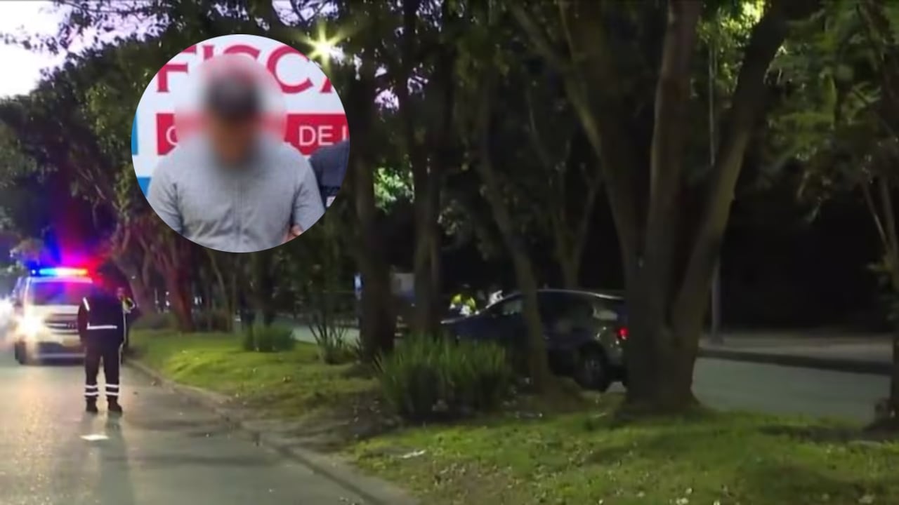 El sitio en el que fueron encontrados los cuerpos al interior del carro y el hombre señalado del crimen.