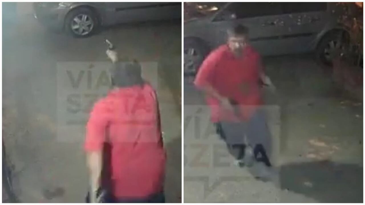 Un policía se enfrenta con ladrones al frente de su propia casa, en Argentina.