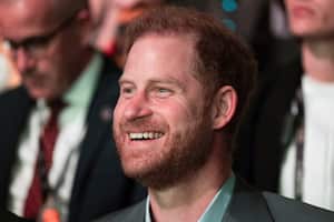 Britain's Prince Harry attends the opening of the 6th Invictus Games at the Merkur Spiel Arena in Duesseldorf, Germany, Saturday, Sept. 9, 2023. The Paralympic competition for war-disabled athletes is hosted in Germany for the first time. (Rolf Vennenbernd/dpa via AP)