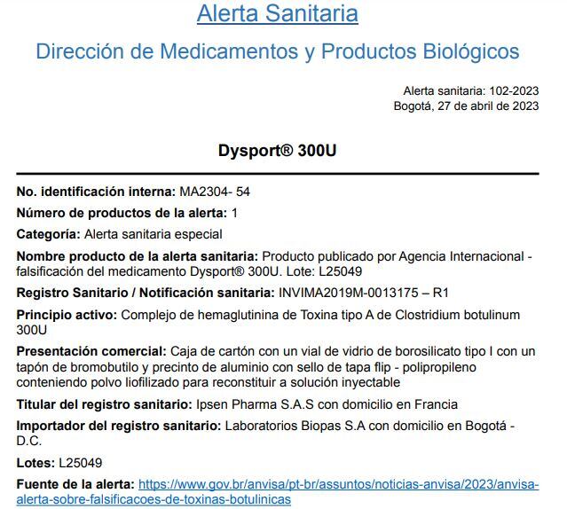 El producto también estaba siendo comercializado en Brasil.