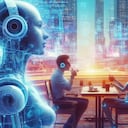 Ilustración creada con inteligencia artificial que muestra cómo sería la telepatía digital entre los seres humanos.